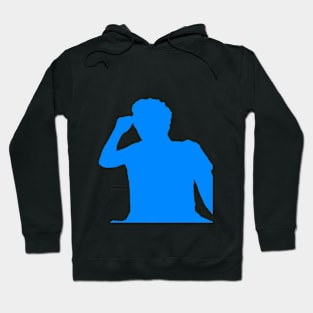 Facing Left Blue Silhouette Hoodie